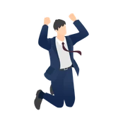 AntiSocial Checkerに仕事を任せられることを喜ぶビジネスパーソンのイラスト